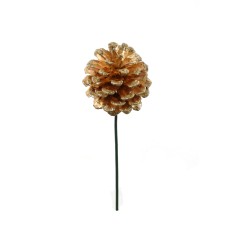 2.5 Inch Gold Pine Cone Pick With Glittered Edges ( Lot of 12 Picks) SALE ITEM
